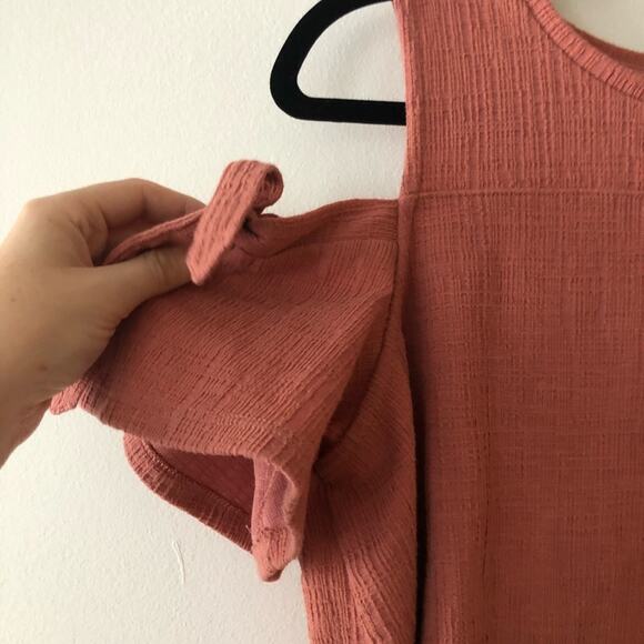 Madewell Skylark Pink Cold-Shoulder Blouse - Picture 3 of 5